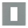 Hamilton Hartland G2 EuroFix 1 Gang Front Plate with 1 EuroFix Aperture and Grid - Satin Steel - 7G24EURO1