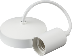 Knightsbridge 6" E27 Contemporary Pendant Set, Matt White - 8270MW