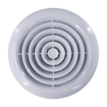 Devola 100mm Circular Diffuser Grille, White - DVRG100W