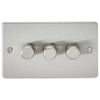 Knightsbridge Flat Plate 3G 2 way 10-200W (5-150W LED) trailing edge dimmer - Brushed Chrome - FP2183BC