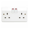 MK Logic Plus 13A 2 Gang Double Pole Switched Socket with Neon - White - K2647WHI