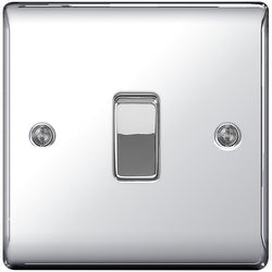BG Nexus Metal Polished Chrome Single Switch, 10Ax 2 Way - NPC12