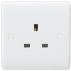 Knightsbridge Curved Edge 13A 1G Unswitched Socket - White - CU7000U