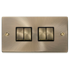 Click Scolmore Deco Ingot 4 Gang 10AX 2 Way Plate Switch - VPAB414BK