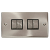 Click Scolmore Deco Ingot 4 Gang 10AX 2 Way Plate Switch - VPSC414BK