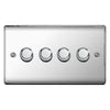 BG Nexus Metal Polished Chrome 4 Gang 2 Way Dimmer Switches - NPC84P