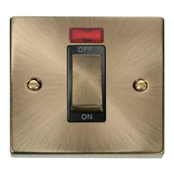 Click Scolmore Deco Ingot 1 Gang 45A 2 Pole Neon Switch - VPAB501BK