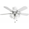 Fantasia Capri Combi 36inch. Ceiling Fan with Matt White Blade & Light - Gloss White and Stainless - 110538