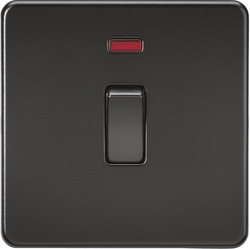 Knightsbridge Screwless 20A 1G DP Switch with Neon - Matt Black - SF8341NMBB