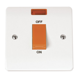 Click Scolmore Mode 1 Gang Rocker Switch With Neon Polar White - CMA201