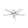 Fantasia Capri 36inch. Ceiling Fan with Matt White Blade & Light - Gloss White and Stainless - 110521