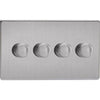 Varilight 4 Gang 2 Way Push On/Off Rotary LED Dimmer 4 x 0 120W (1 10 LEDs) (Twin Plate) - JDCDP254S