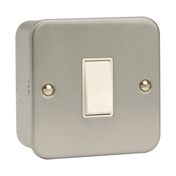 Click Scolmore Essentials Metal Clad 1 Gang 2 Way 10A Switch (No K/O) - CL011B