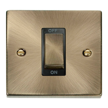 Click Scolmore Deco Ingot 1 Gang 45A 2 Pole Switch - VPAB500BK