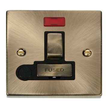 Click Scolmore Deco Ingot 13A Flex Outlet Neon Switched Fused Spur Unit - VPAB552BK