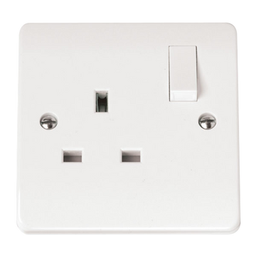 Click Scolmore Mode 13A 1 Gang Double Pole Plug Socket Polar White - CMA635