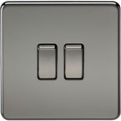Knightsbridge Screwless 10AX 2G 2-Way Switch - Black Nickel - SF3000BN