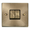 Click Scolmore Deco Ingot 2 Gang 10AX 2 Way Plate Switch - VPAB412BK