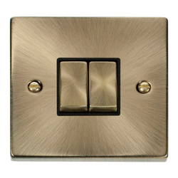 Click Scolmore Deco Ingot 2 Gang 10AX 2 Way Plate Switch - VPAB412BK