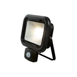 Robus REMY 20W LED flood light with PIR, IP65, Black, 4000K, c/w junction box - RRE2040P-04