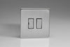 Varilight 1 Gang (Single), 13 Amp Switched Fused Spur, Dimension Screwless Brushed Steel - XDS6DS