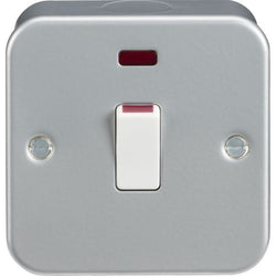 Knightsbridge Metal Clad 20A 1G DP Switch with Neon - M8341N