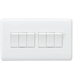 Knightsbridge Curved Edge 10AX 6G 2-Way Switch - White - CU4200