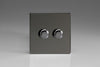 Varilight 2 Gang 2 Way Push On/Off Rotary LED Dimmer 2 x 0 120W (1 10 LEDs) - JDiP252S