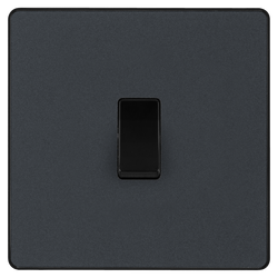 BG Evolve Matt Grey Single Light Switch 20A 16AX 2 Way - PCDMG12B