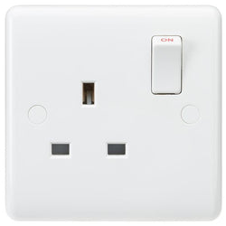 Knightsbridge 13A 1G SP Switched Socket - ASTA approved - White - CU7000S