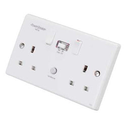 Greenbrook PowerBreaker RCD Twin Switch Socket White 10mA Pas - K22-WP10