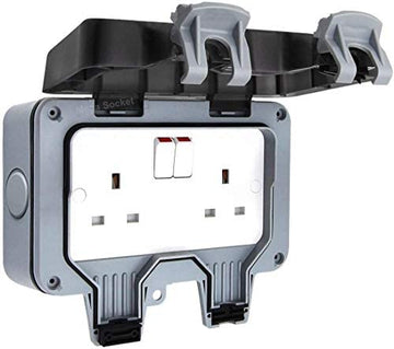 Click Scolmore Aquip 13A 2 Gang IP66 Weatherproof Type A Passive RCD Socket - OARCDP036