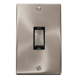 Click Scolmore Deco Ingot 2 Gang 45A 2 Pole Switch - VPSC502BK