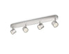 Philips StarBar/Tube 16W LED 4x Wall/Ceiling Spotlight Bar Aluminium - Warm White - 915004146601