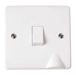 Click Scolmore Mode 20A 1 Gang Rocker Switch Polar White - CMA022