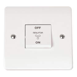 Click Scolmore Mode 20A 3-Pole Fan Isolation Rocker Switch Polar White - CMA020