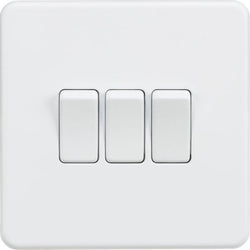 Knightsbridge Screwless 10AX 3G 2-Way Switch - Matt White - SF4000MW