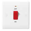 BG Nexus White Double Pole Switch with Neon 45A - 874