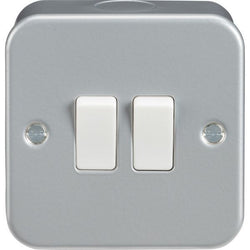 Knightsbridge Metal Clad 10AX 2G 2 Way Switch - M3000