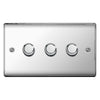 BG Nexus Metal Polished Chrome 3 Gang 2 Way Dimmer Switches - NPC83P