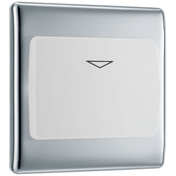 BG Nexus Metal Hotel Key Card Switch 16A - White Insert -