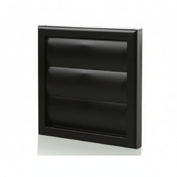 Blauberg Plastic Gravity Shutter Vent - 100mm - Off Black - DECOR155X155-100GBLACK