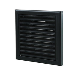 Blauberg Air Ventilation Louvred Grille 100mm Vented Fixed Blade - Black  - DECOR155X155-100SBLACK