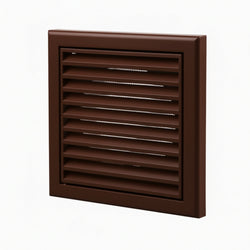Blauberg Air Ventilation Louvred Grille 100mm Vented Fixed Blade - Brown - DECOR155X155-100SBROWN