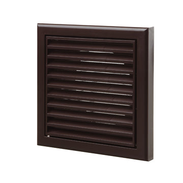Blauberg Air Ventilation Louvred Grille 125mm Vented Fixed Blade - Brown - DECOR185X185-125SBROWN