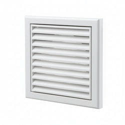 Blauberg Air Ventilation Louvred Grille 100mm Vented Fixed Blade - White - DECOR155X155-100SWHITE