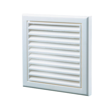 Blauberg Air Ventilation Louvred Grille 125mm Vented Fixed Blade - Brilliant white - DECOR185X185-125SWHITE