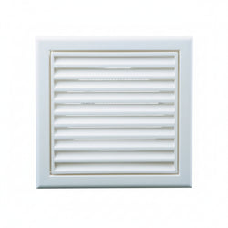 Blauberg Air Ventilation Louvred Grille 100mm Vented Fixed Blade - White - DECOR155X155-100SWHITE