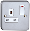 Deta Metal Clad 13A 1 Gang DP Switched Socket & Back Box with Knockouts - M1207DP