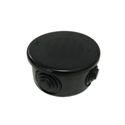 Wiska WIB6 IP55 Round Black Plastic Junction Box Grey - 665N
